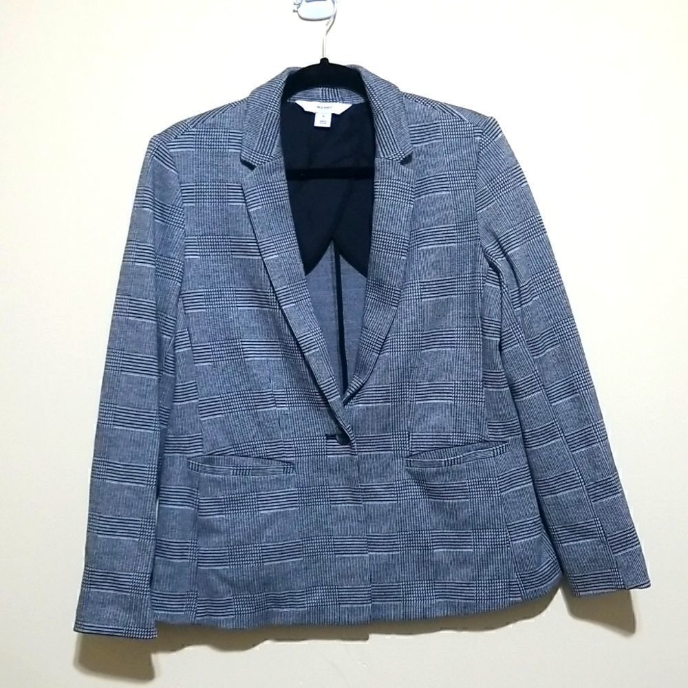 Old Navy Plaid and White Plaid Blazer Sz Medium